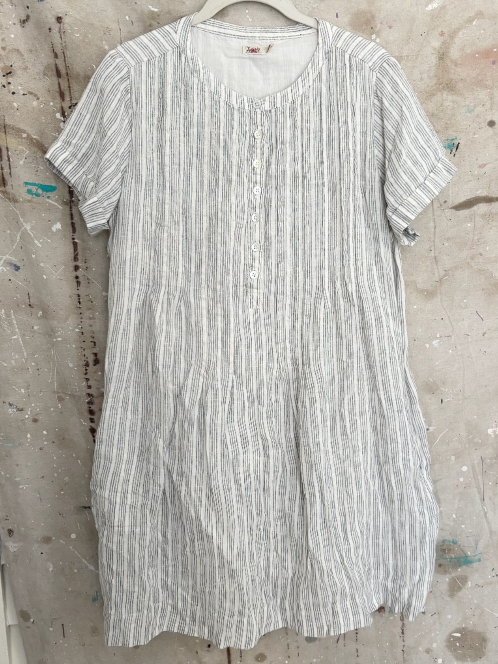 Faherty Gemina Dress in Black Sierra Stripe